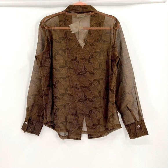 Barry Long Sleeve Button Down Blouse Size L Vintage NWT - Picture 10 of 11